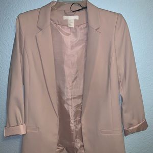 h&m light pink blazer